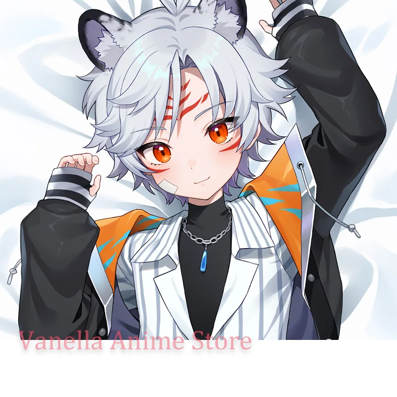 Dakimakura white tiger Shota Boy Anime Double-sided Print Body Pillow Cover Life-size Pillowcase Gifts