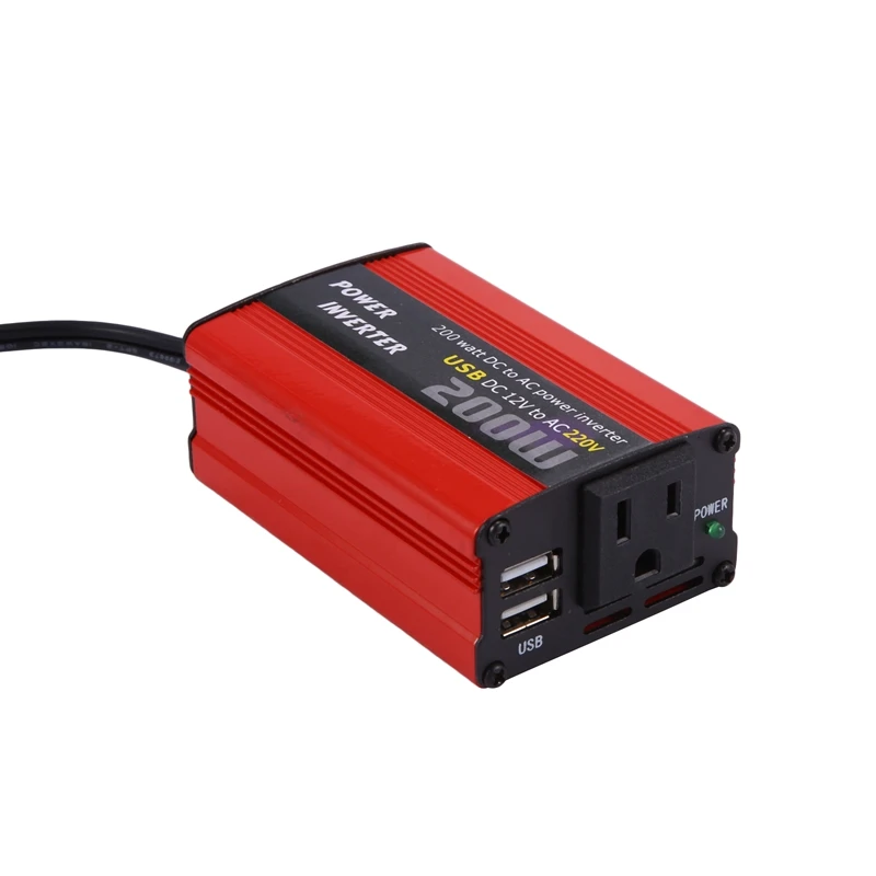 Inverter di alimentazione per auto da 200W convertitore da Dc 12V a Ac 220V doppio adattatore per caricabatterie Usb Booster di alimentazione per auto