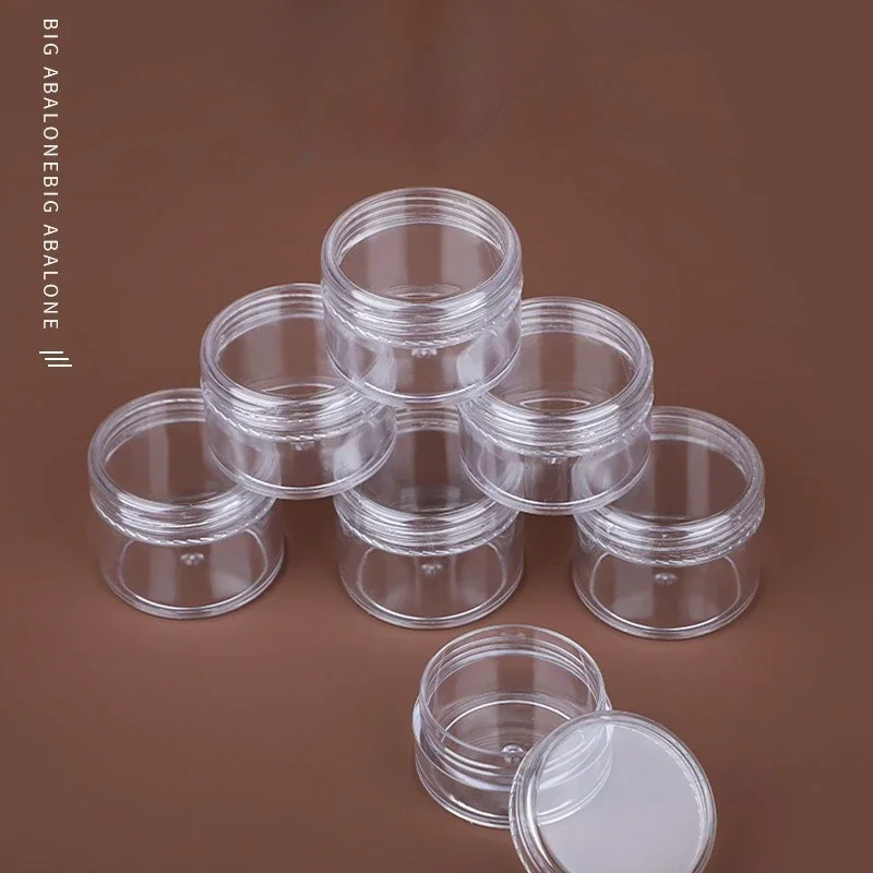 50pcs 20g 15g 10g 5g 3g Empty Plastic Cosmetic Makeup Jar Pots Transparent Sample Bottles Eyeshadow Cream Lip Balm Container