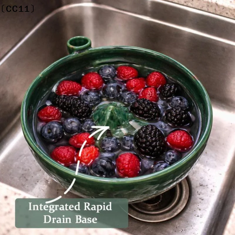 1PC Swirling Berry Washing Bowl Self-Spinning Fruit Vegetable Washer With Drain 360° Vortex Cleaning Kitchen Colander Tool〔CC11〕
