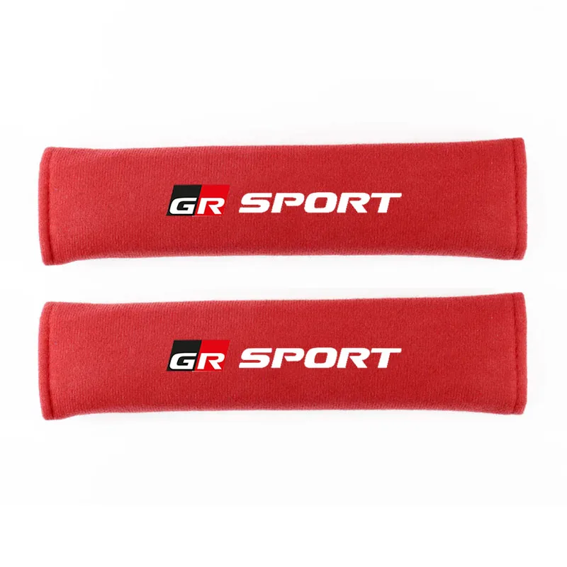 

2Pcs Car Seat Belt Cover Shoulder Protector Pad Leather Auto Accessorie for GR Sport Gazoo Racing