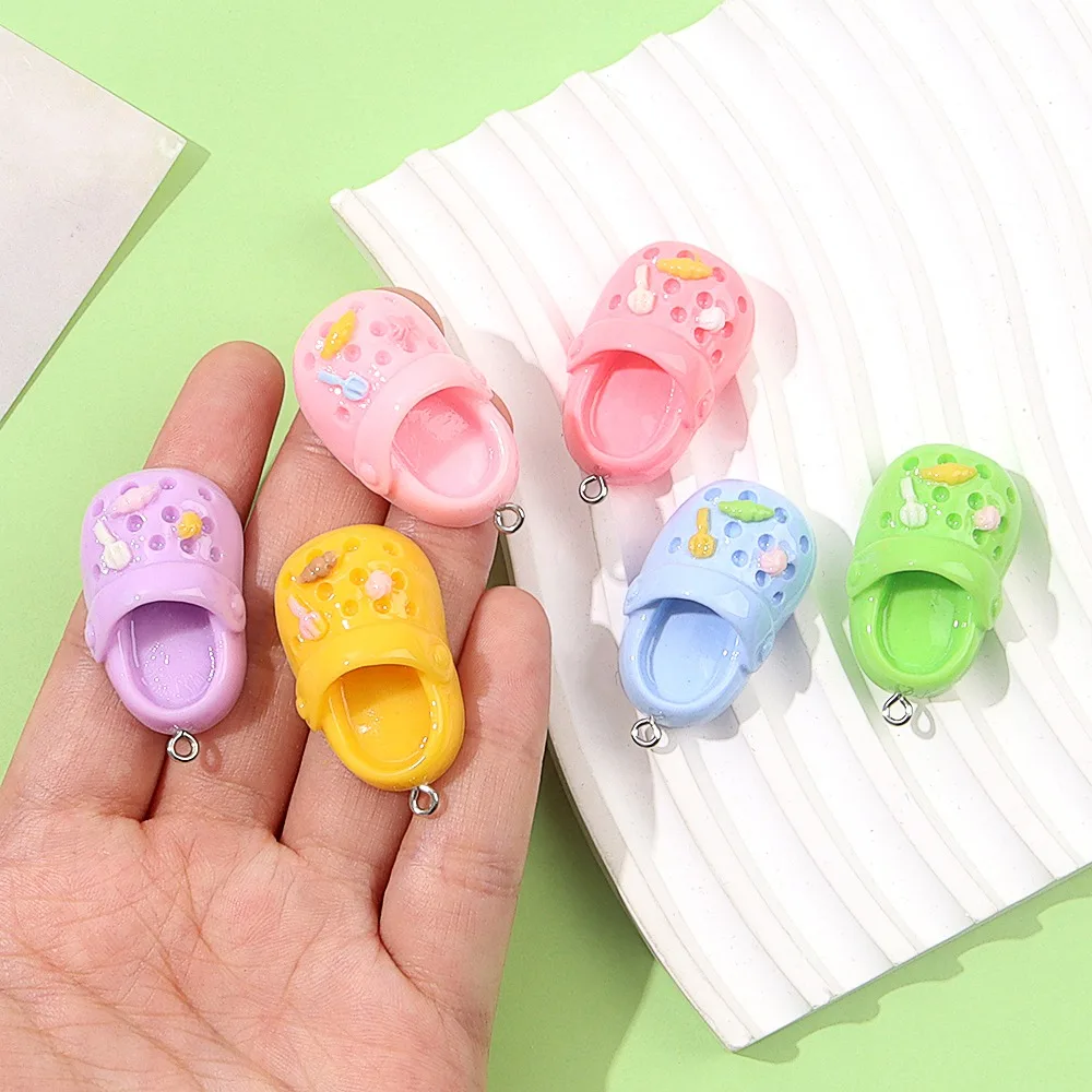 3/14/23pcsMulticolored Beach Slippers Shaped Pendant,DIY Necklace Earrings,Valentine's Day Christmas ThanksgivingGiftAccessories