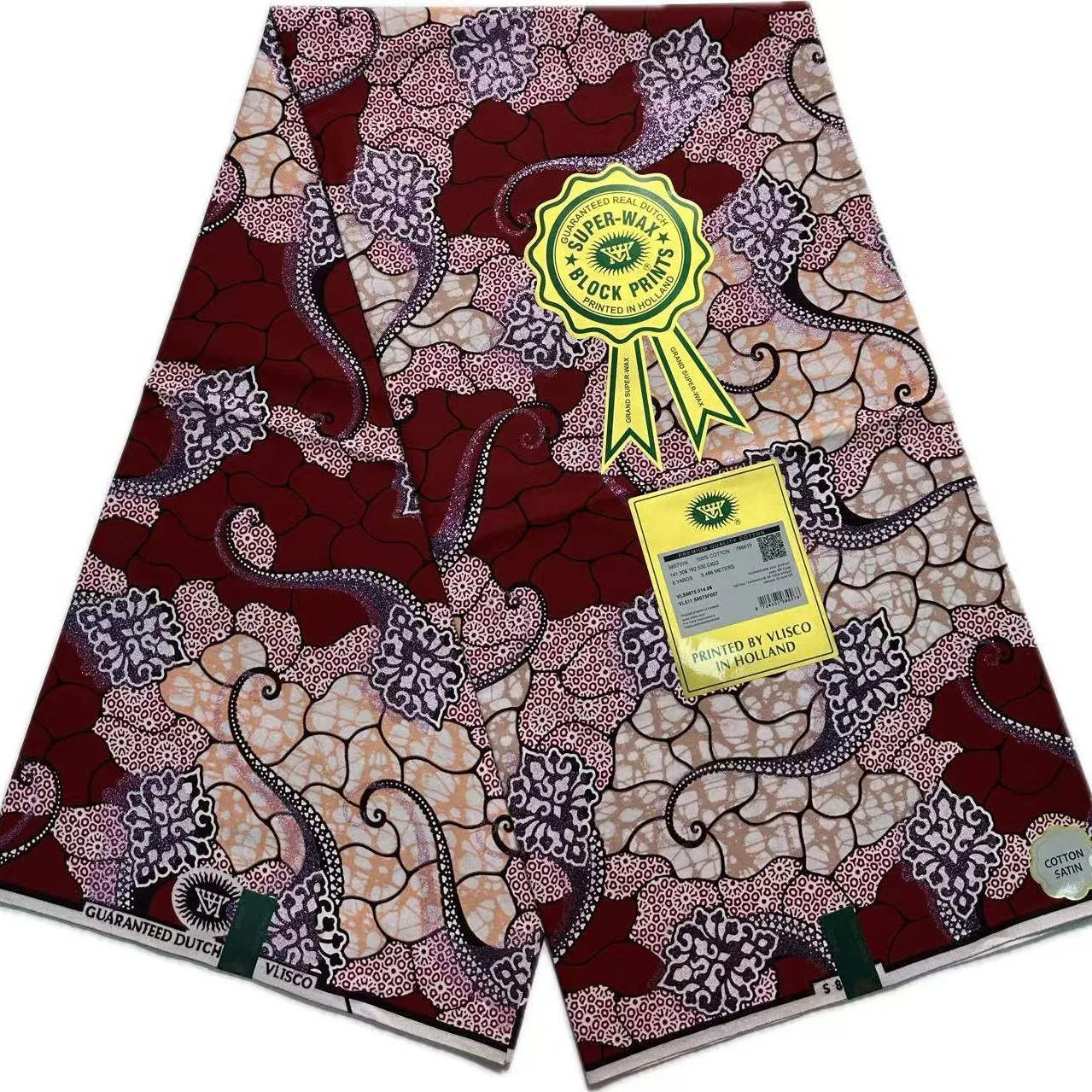 Nouveau Grand or cire 100% coton doux Batik haute qualité Original garanti véritable tissu de cire africaine Nigeria femmes Pagne