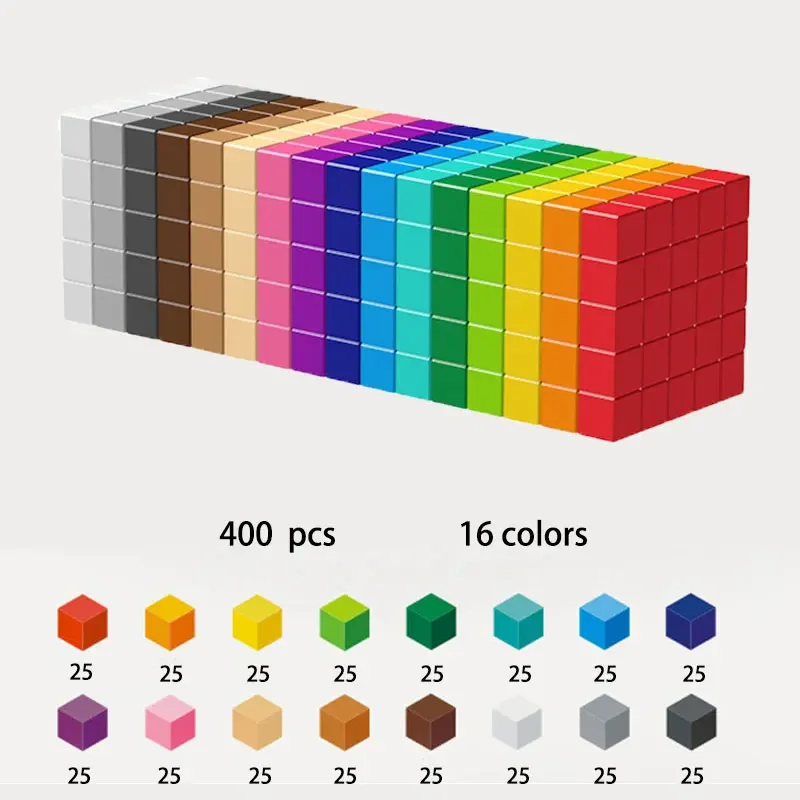 

400pcs/set Pixel Building Blocks Designer Rainbow Cube Colorful Connection Block DIY Model Children Toys Gifts for Kids