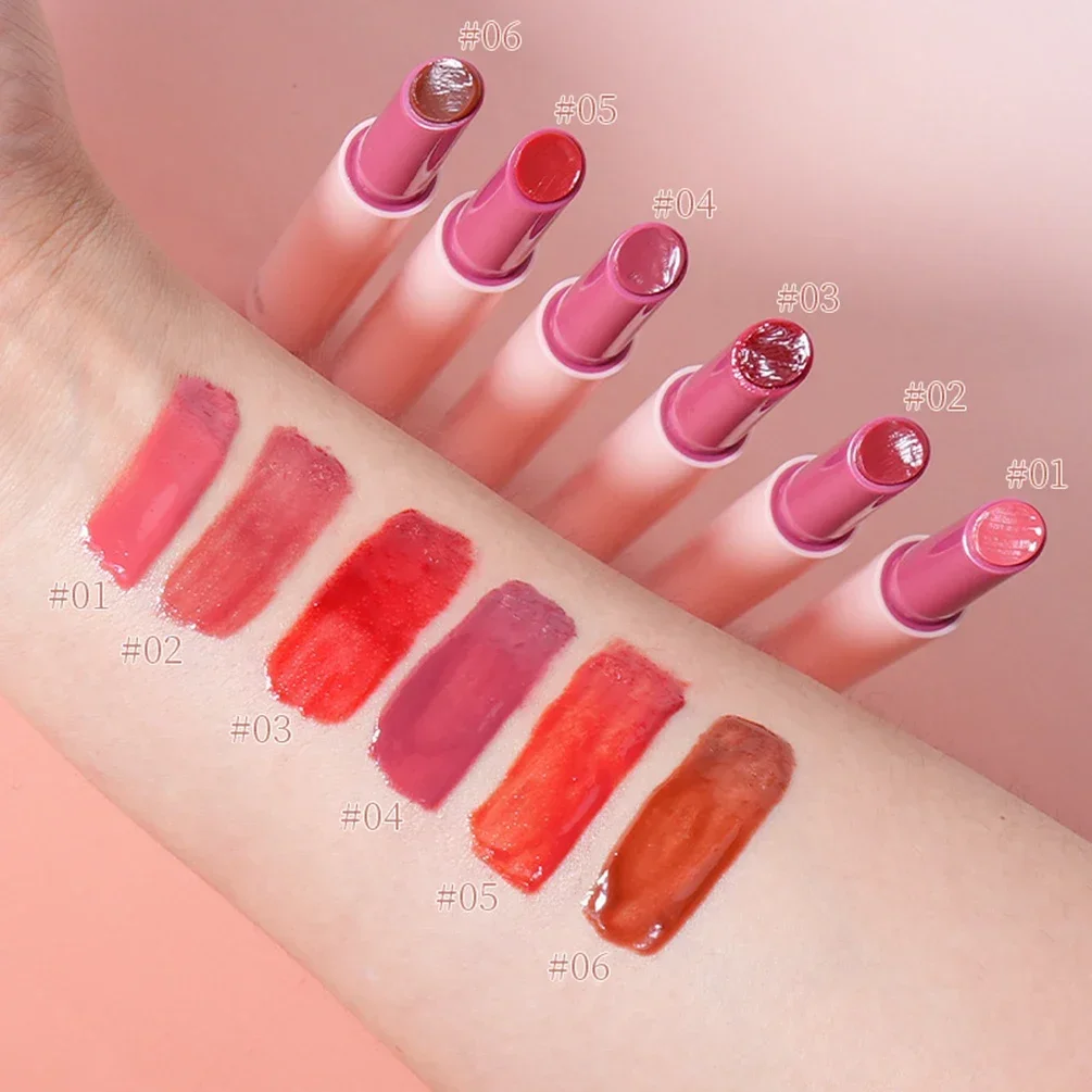 

Помада-карандаш Private Label: пигментированная, веганская, водостойкая, стойкая, с эффектом блеска, с индивидуальным логотипом, оптом, в розовой упаковке