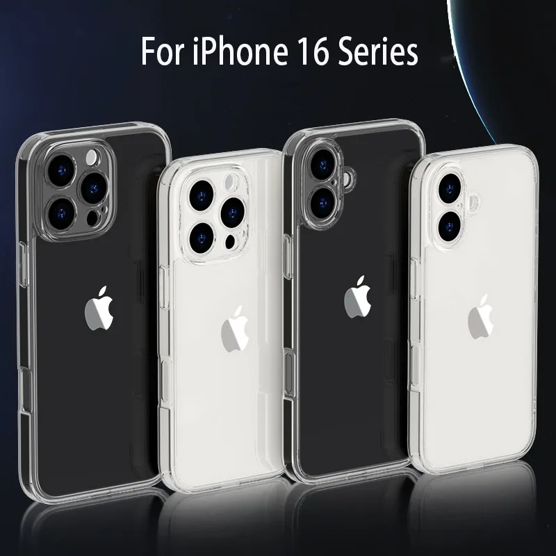 Luxury Transparent Tempered Glass Case For iPhone 16 15 14 12 13 11 Pro X XS Max XR 7 8 Plus SE Clear Shockproof Hard Back Cover