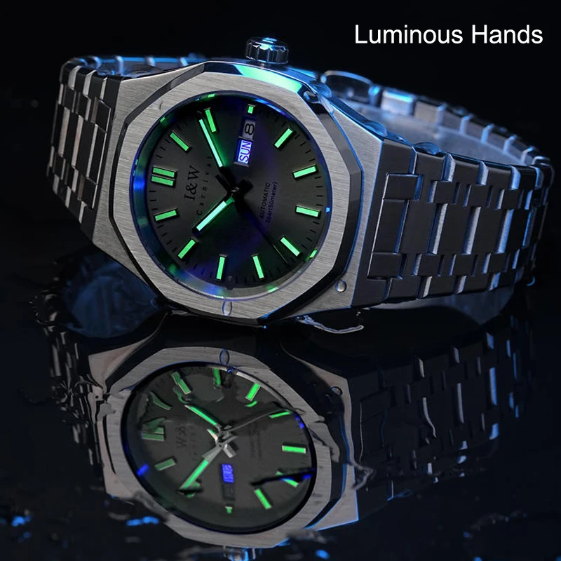 I&W CARNIVAL Luxury Brand Japan Import Brand Automatic Mechanical Sapphire Men's Watches 50M Waterproof Luminous Clock 55793G