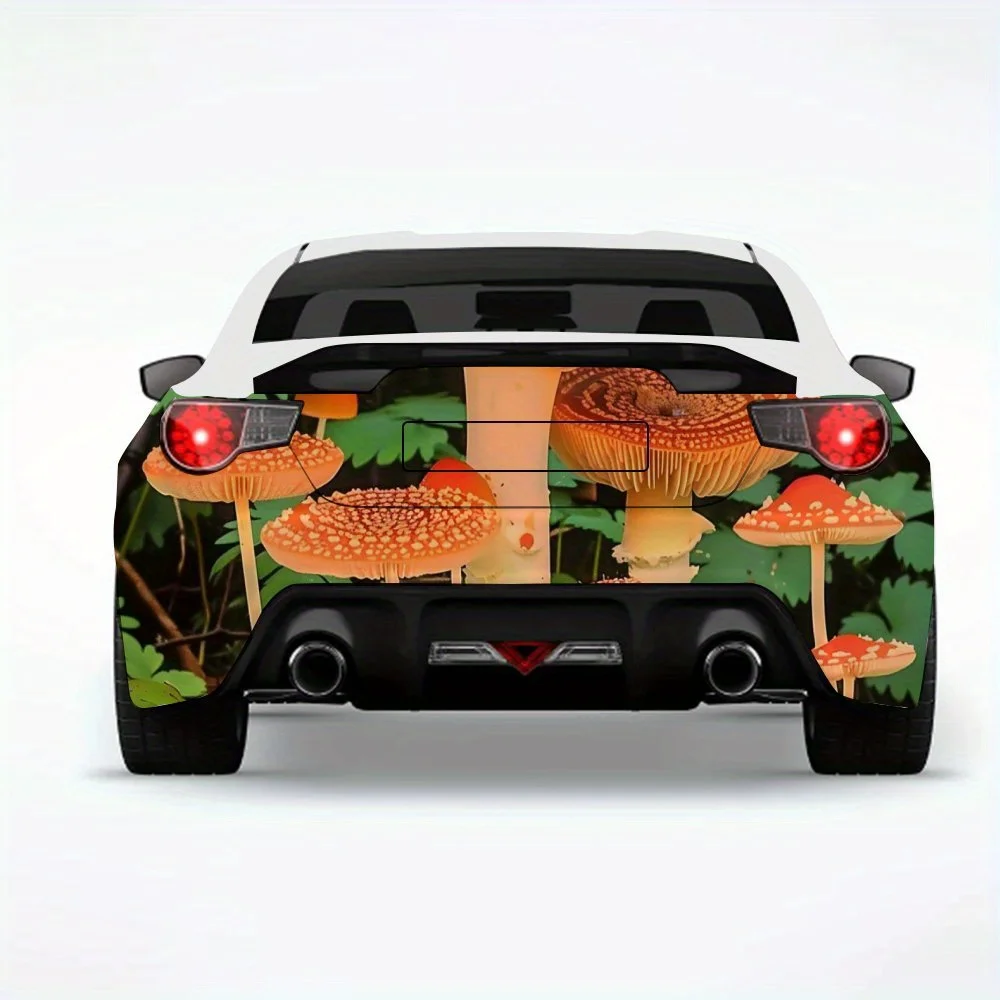 

Mushroom Forest Fun Car StickerVinyl Decal for Car Rear, Waterproof Self-Adhesive Vinyl Stickers for Vehicle Tail & Bumper, Deco
