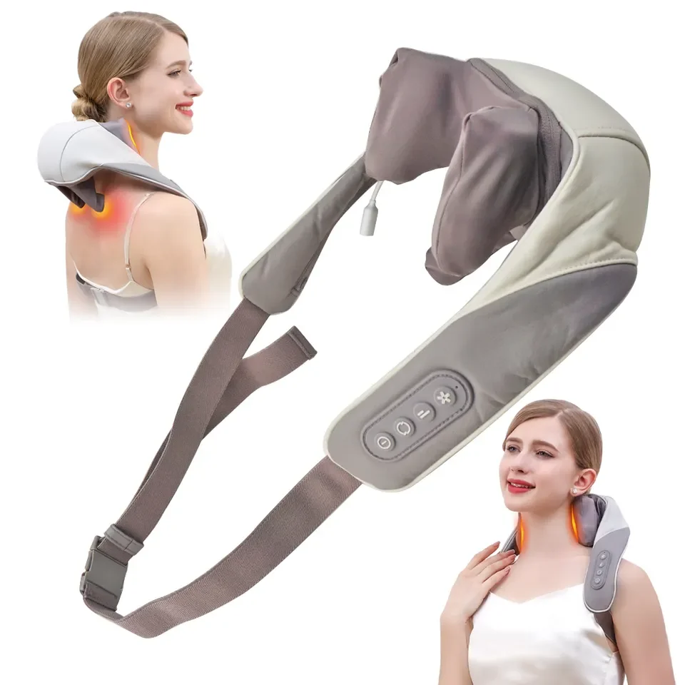 Deep Kneading Neck Shoulder Back Waist Kneading Massager Neck Deep Tissue Relieve Massager Mini Cervical Back Massage for Neck