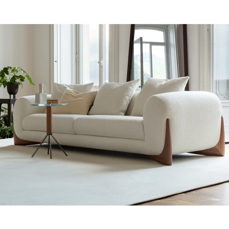 Living Room Sofa,Small Household Home Luxury Sectional Sofa Set Teddy Velvet Settee Sofas Couch Hotel Living Room Furniture