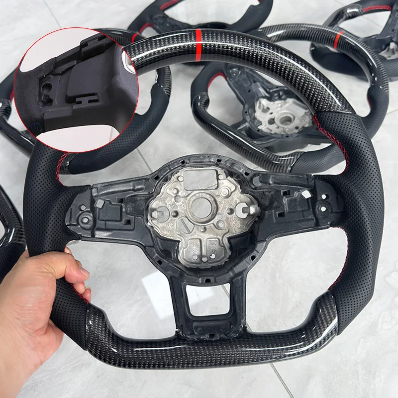 Koolstofvezel lederen stuur geschikt voor Volkswagen Golf 7 7.5 GTI GTD GTE R 2013-2020 Polo GTI Tiguan Passat DSG