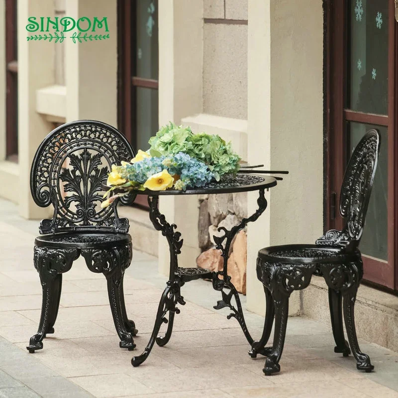 Hot Selling Garden Cast Aluminium Patio Furniture Balcony Table and Chairs Set