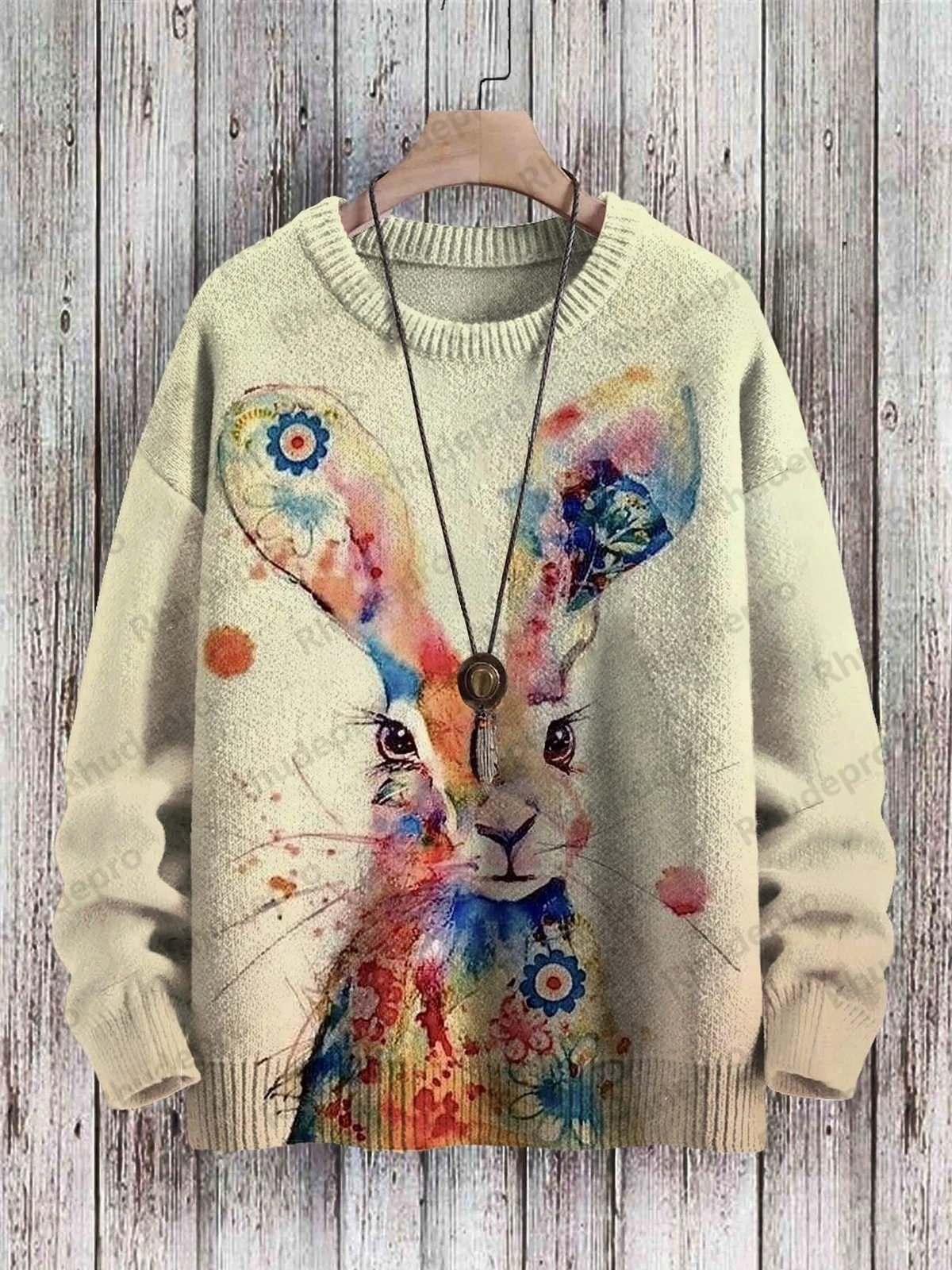 Cute Funny Dog ​​Puppy Vintage Art Pattern 3D Printed Men's Knitted Pullover Winter Unisex Casual Knit Pullover Sweater