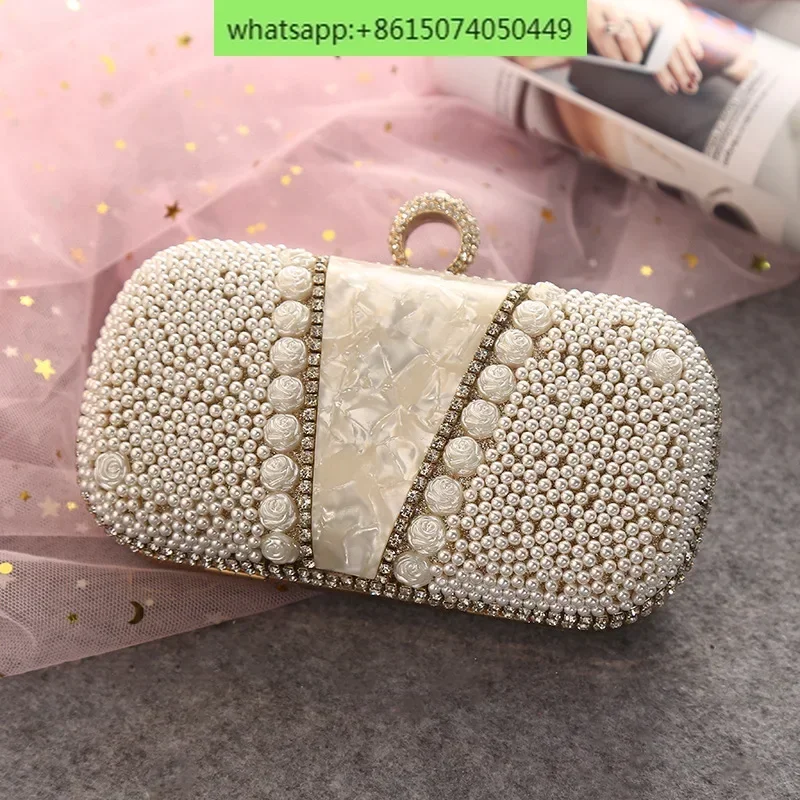 Fashionable and elegant, atmospheric pearl dinner bag, shiny and bright, comfortable feel, banquet evening bag