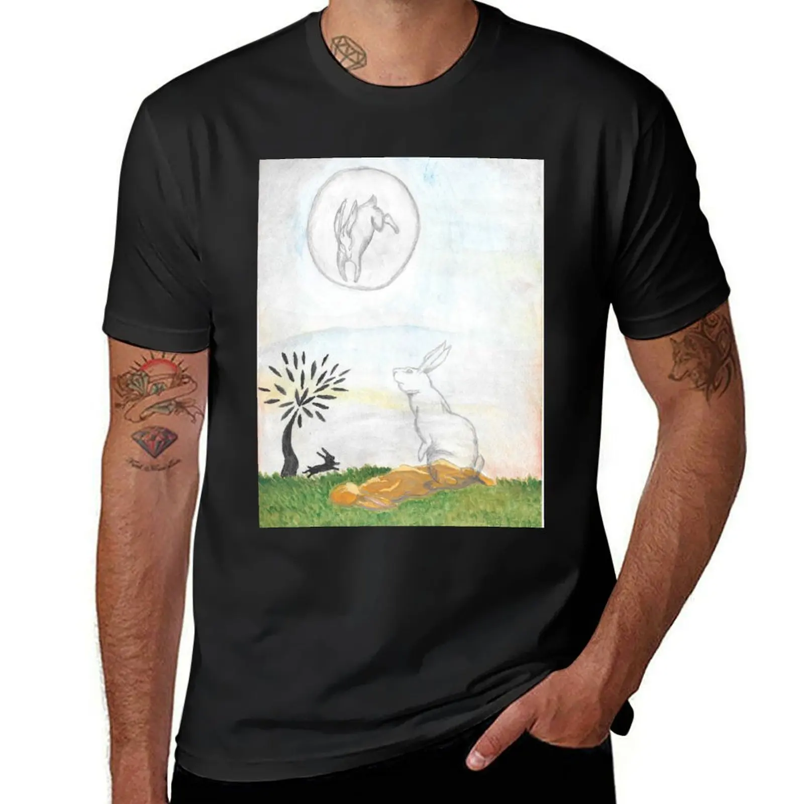 Watership Down T-Shirt quick-drying summer top cute clothes plain black t shirts men