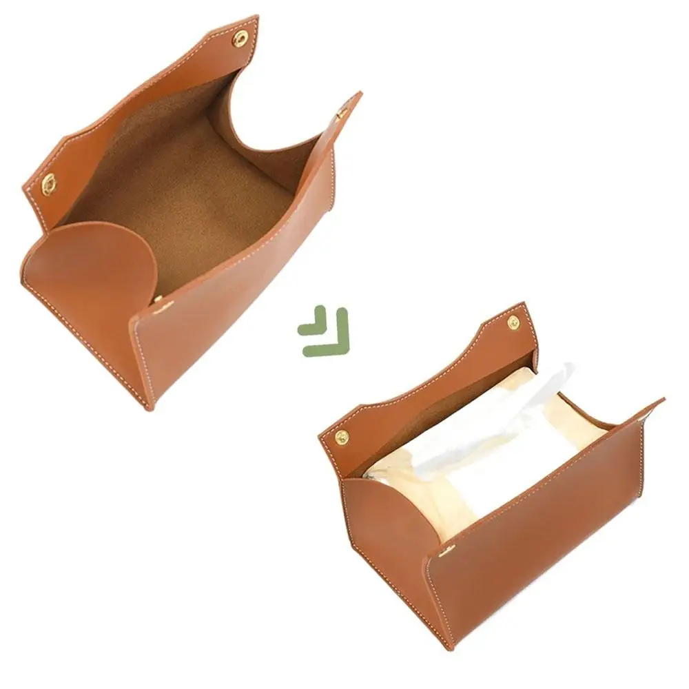 

PU Leather Tissue Box Large Foldable Napkin Holder Multi-purpose Waterproof Kitchen Storage Paper Box Living Room Kitchen