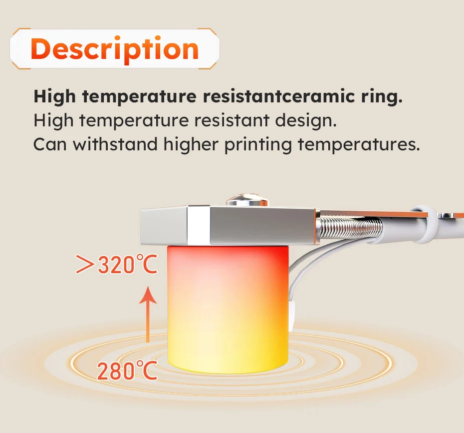 Trianglelab CHC KIT Keramik-Heizkern Schnellheizung M6 Gewinde Universal für Ender 3 V6 Hotend CR10 CR-6 SE MK3S 3D-Drucker – Detail 3