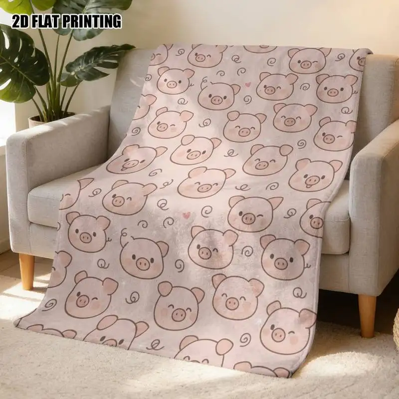 

Мягкий плед с милым принтом в виде свиньи розового цвета — очаровательное одеяло в стиле фермерских животных для уютного и прекрасного домашнего декора