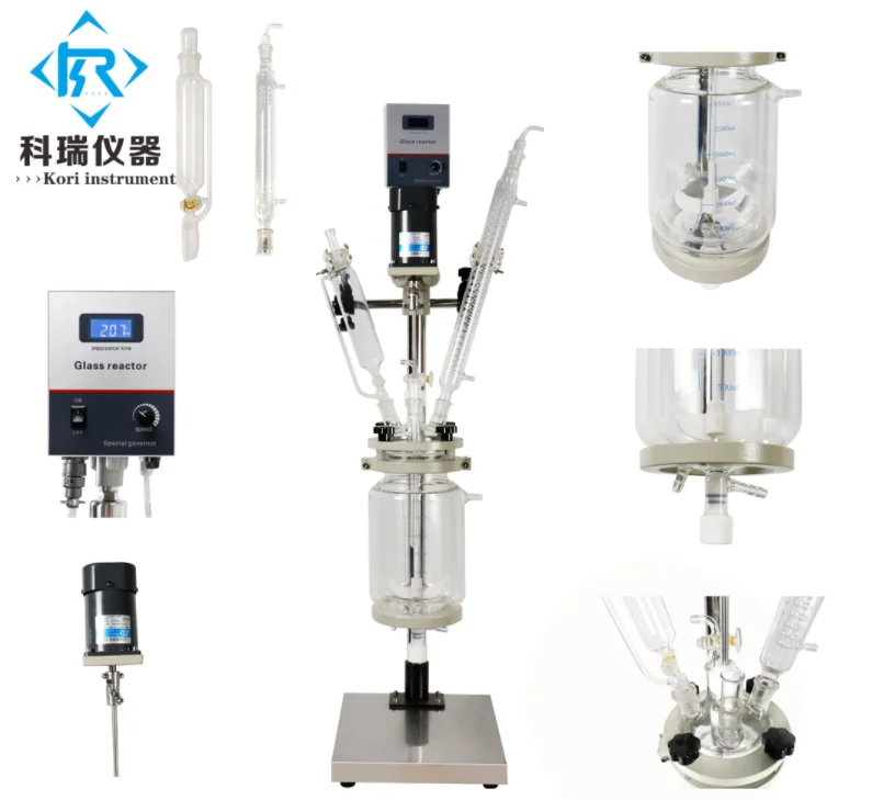 

Economical Choice Factory Price Jacketed Glass reactor 5L