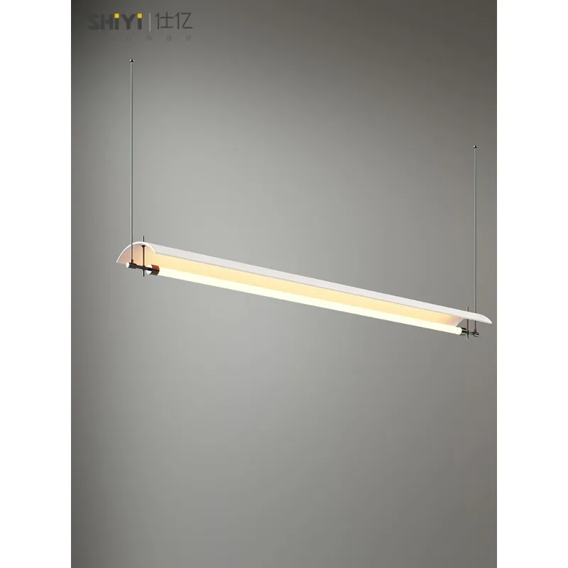 Long dining chandelier Italian light luxury minimalist one-character dining table light creative super long office bar light res