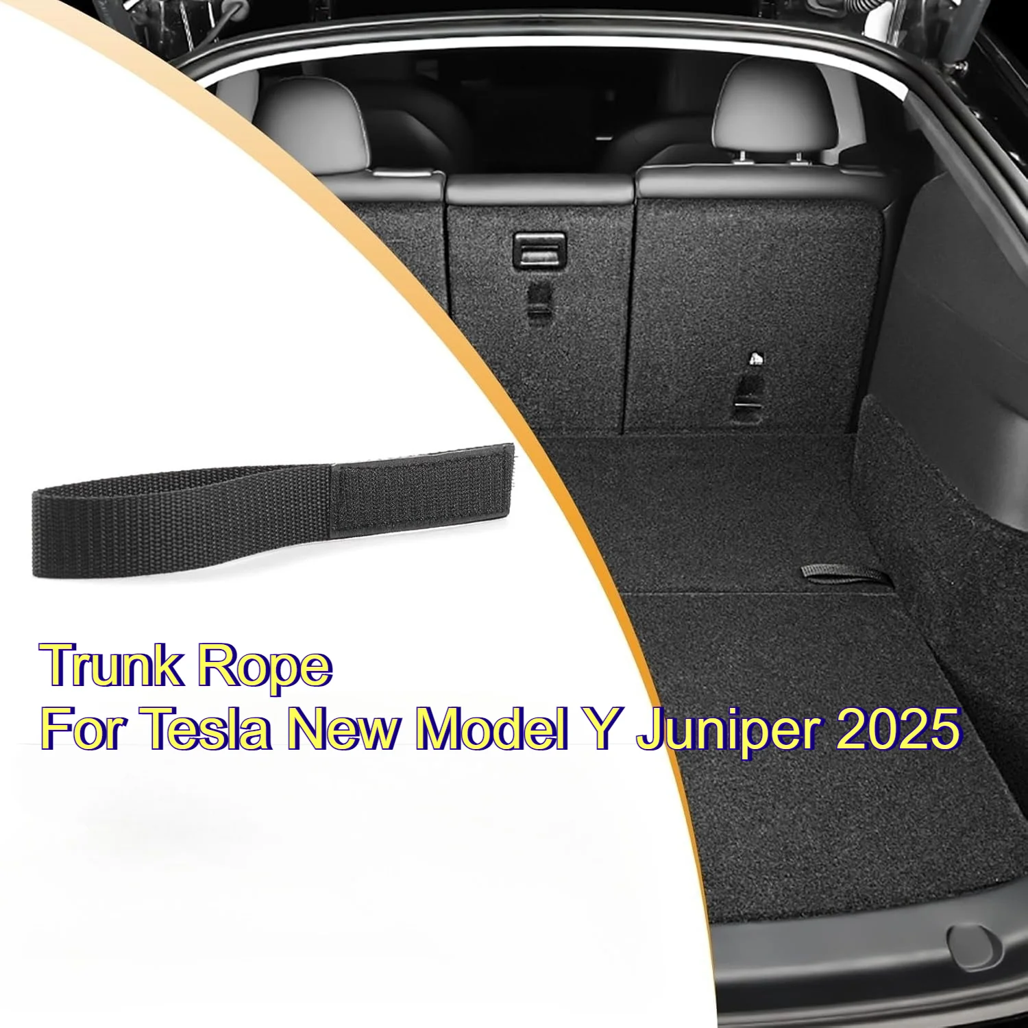 Trunk Rope for Tesla New Model Y Juniper 2025 Assisted Lifting Open Tail Box Cover Handle DrawString Car Decoration Convenience