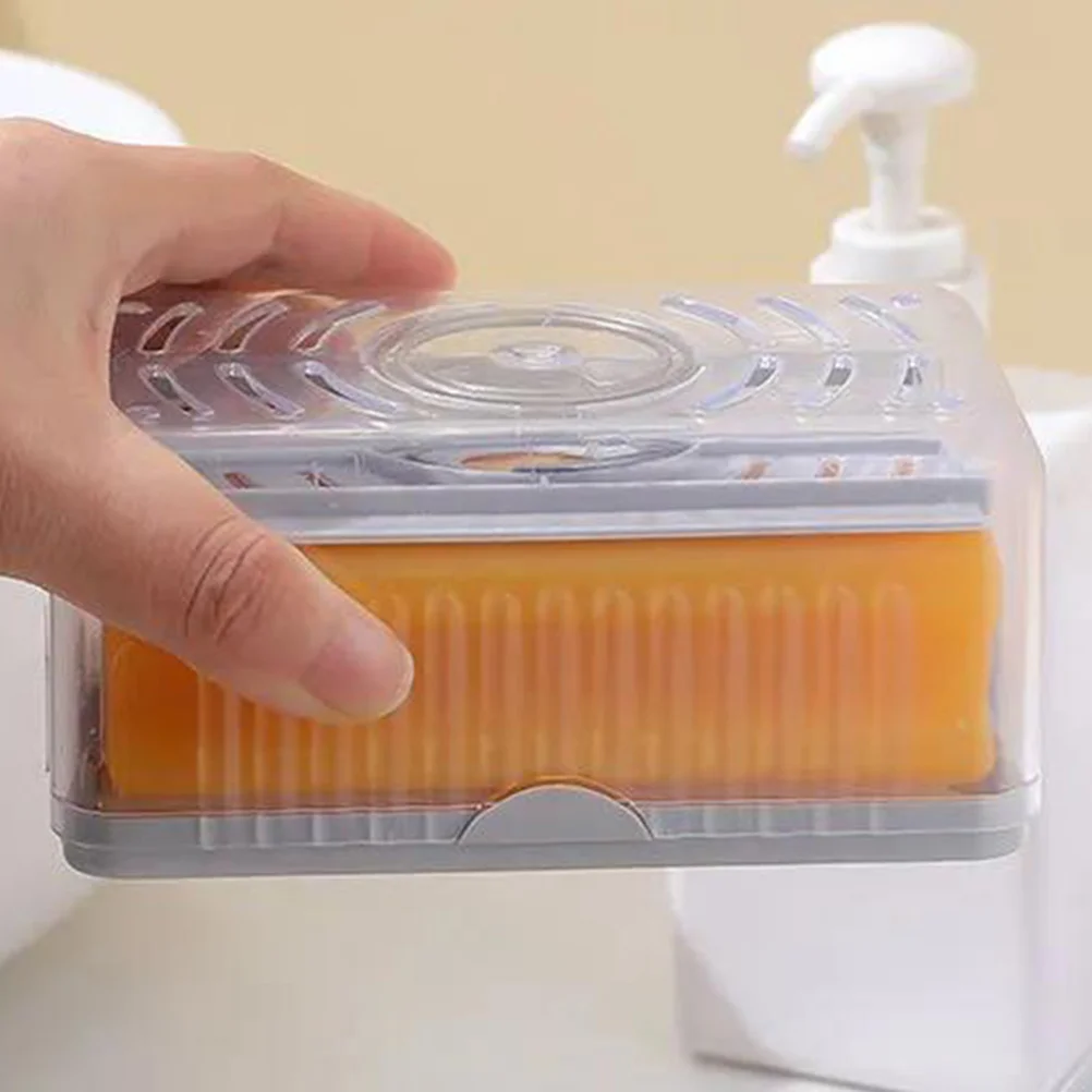 

2pcs Soap Box Holder Foaming Rack Tray Countertop Drainable for Bathroom Kitchen Shower Storage Container Drainer Bar