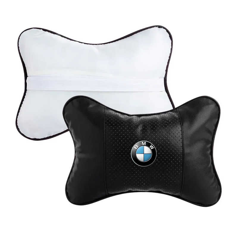 1/2Pcs Car Seat Headrest Auto Logo Neck Pillow Car Accessories For BMW M4 M8 5 Series E39 E60 E61 F10 F11 F07 G30 G31 G15 Z4 E89