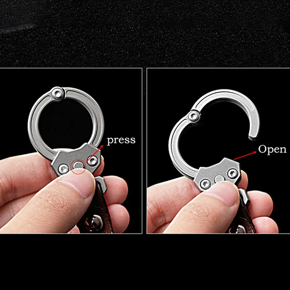 New Titanium Alloy Keychain Personalized Car Keychain Pendant Gadget Gift for Men Titanium Carabiner Keychain Clip
