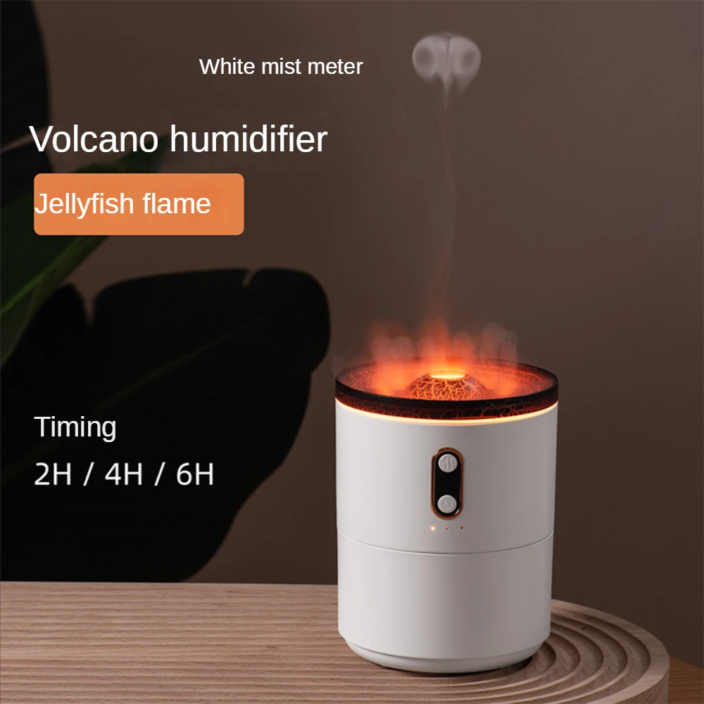Chama umidificador casa grande capacidade inteligente vulcão spray desktop usb pequeno ar atomização ânion aroma difusor