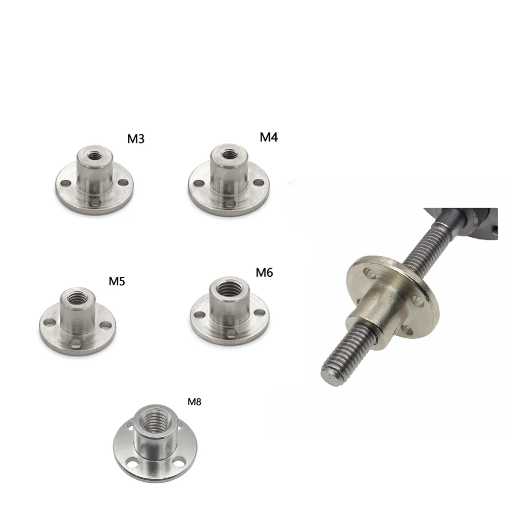 Metal M3 M4 M5 M6 M8 Flange Coupling Nut Inner Diameter 3MM 4MM 5MM 6MM 8MM Is Suitable For The Threaded Shaft Of The Motor