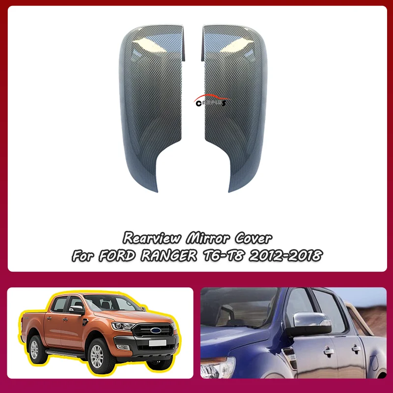 

Для Ford Ranger T6-T8 2012-2018 ABS карбоновый цвет боковое зеркало заднего вида крышка для Everest боковое зеркало аксессуары