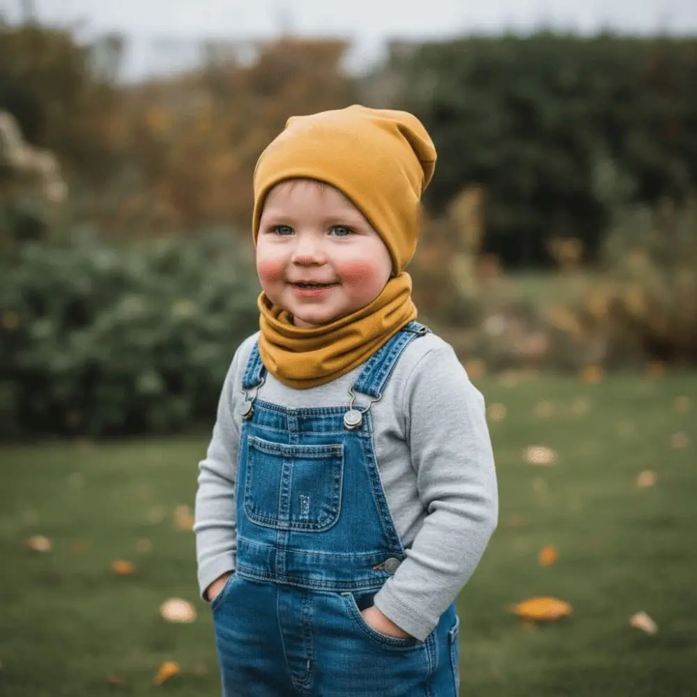 2Pcs/Lot Outdoor Faux Cashmere Turban Hat Scarf Set Double Layers Soft Bonnets Leather Stick Warm Newborn Caps Wear