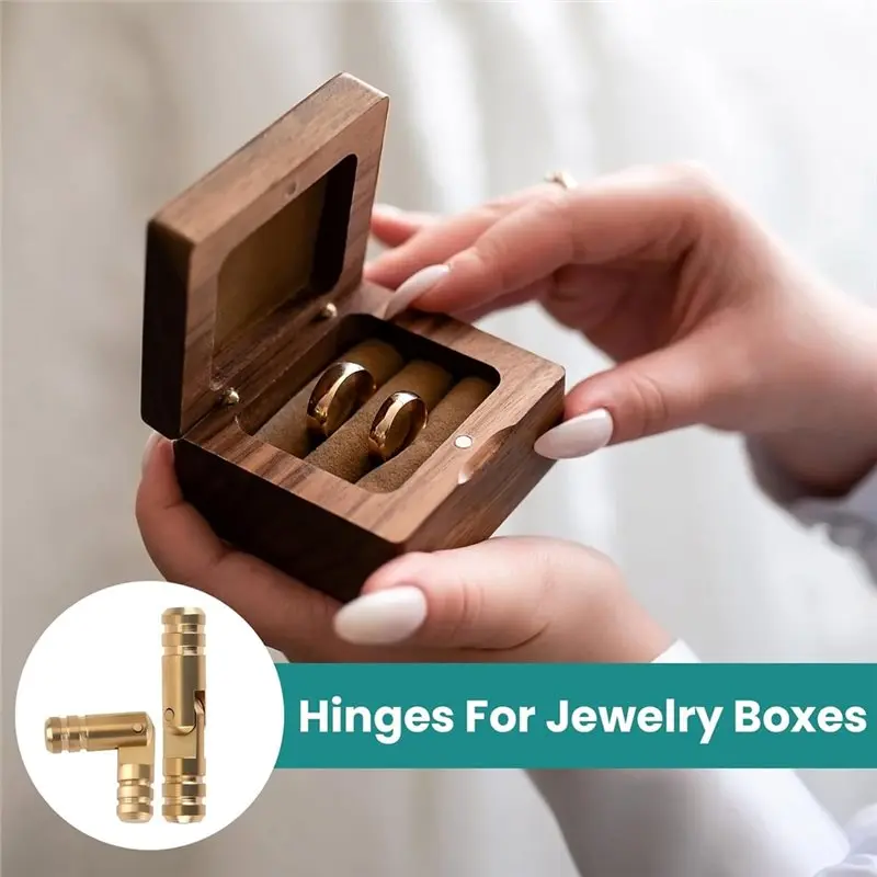 ABRB-Para artesanato DIY, dobradiças de cilindro de latão (25 peças), dobrável de 270 graus, adequado para caixas de joias de madeira, 0,16X0,79 pol.