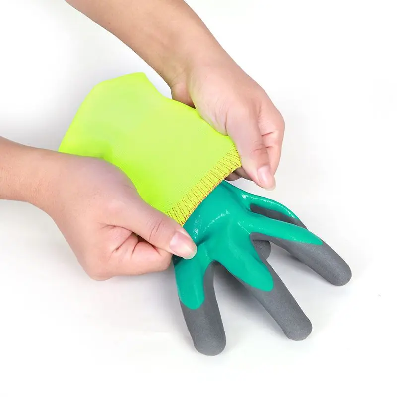 Labor protection gloves multi-functional face resistant to acid and alkali food-grade non-slip rubber abrasion gloves