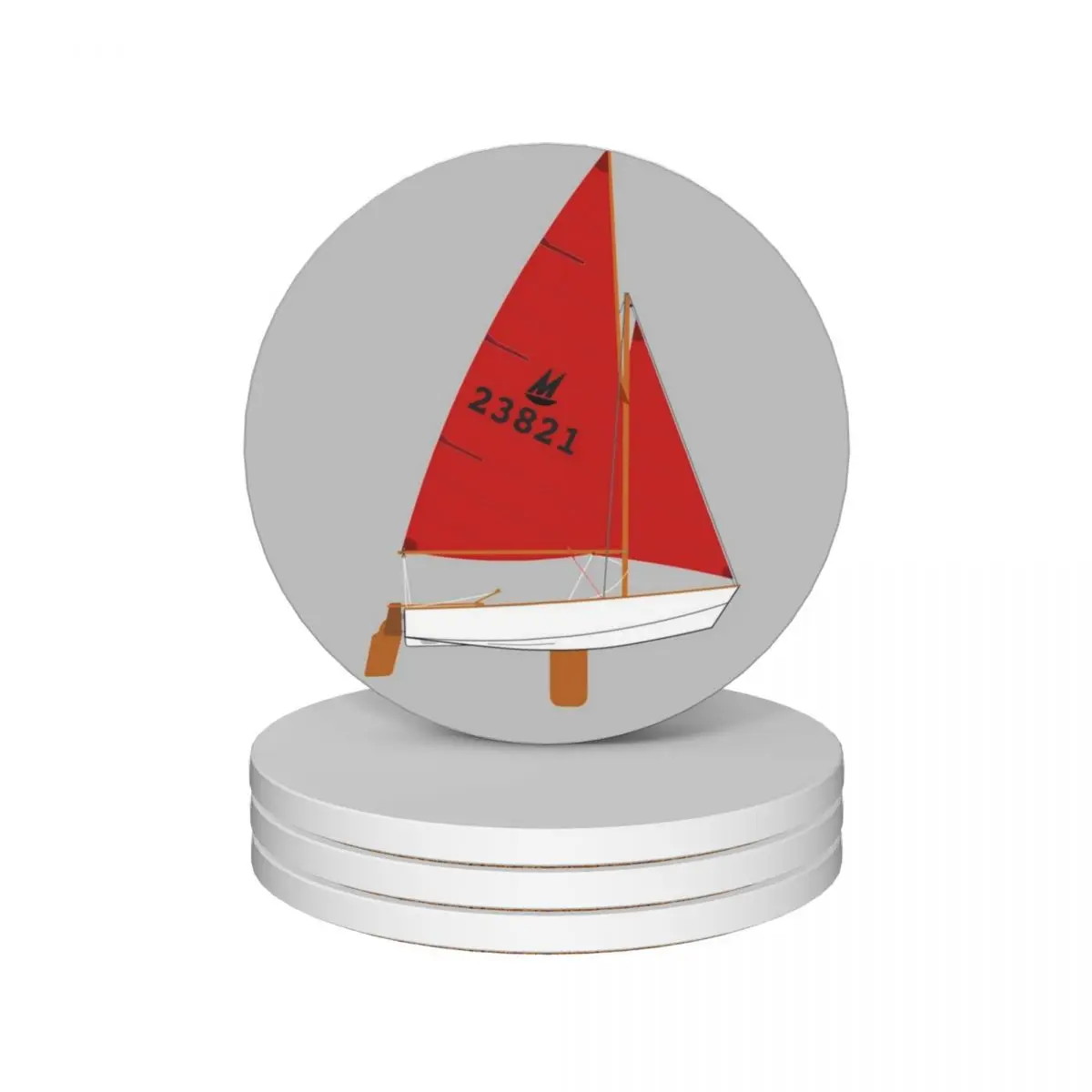 

Mirror Dinghy 23821 Ceramic Coasters (Set of 4) cup set table decoration and accessories mug mat tea cup holder Coasters