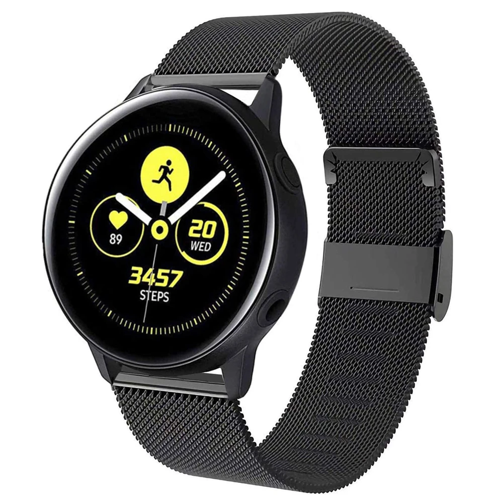 جالاكسي ساعة 3 41 مللي متر 45 مللي متر الفرقة لسامسونج نشط 2 40 مللي متر 44 مللي متر سوار 20 مللي متر 22 مللي متر شبكة الفولاذ المقاوم للصدأ حزام لساعة جالاكسي 46 مللي متر