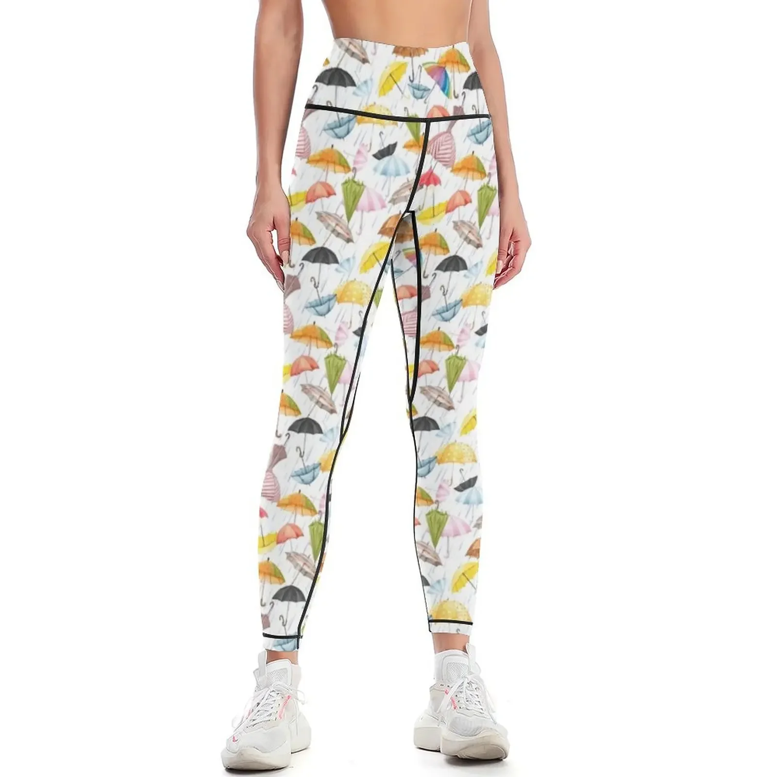 

Colorful umbrellas in rainy day Leggings push up tights for Sports female sport pants Women's sports pants Womens Leggings