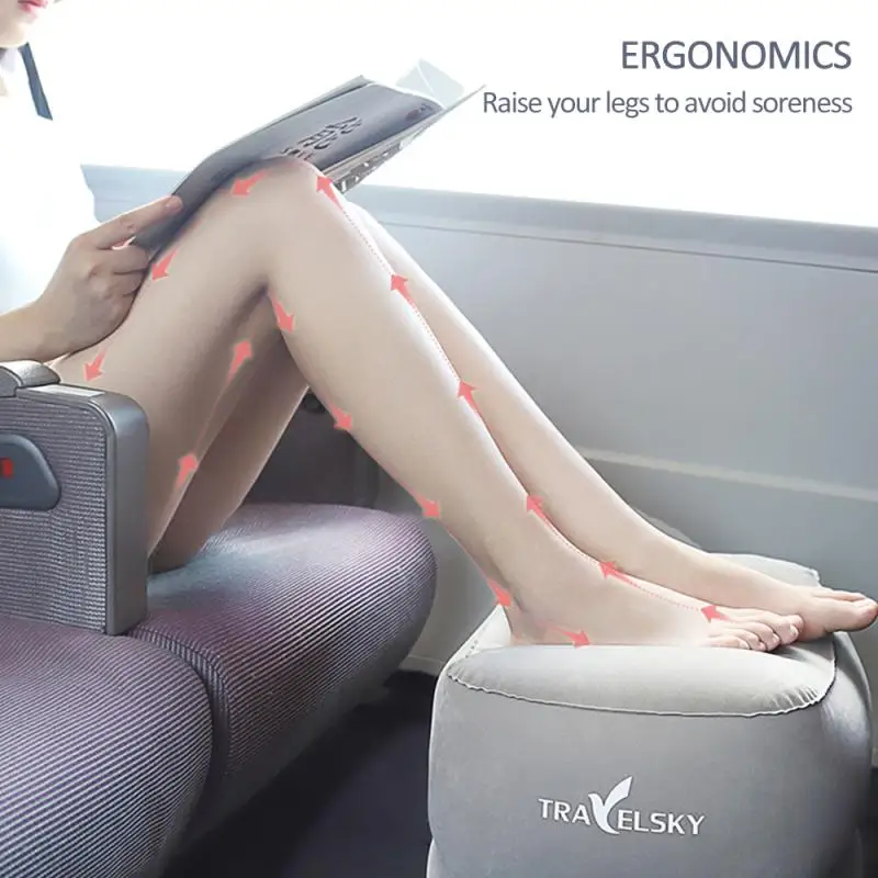 Новая подставка для ног для полета, подушка для отдыха на самолете, автомобиля, автобуса, регулируемые детские надувные подушки для сна для путешествий