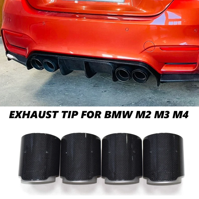1 PCS סיבי פחמן פליטה טיפים עבור BMW M2 M3 M4 M135i M235i M140i M240i M335i M340i M435i ישיר תקע צינור פליטה אוניברסלי