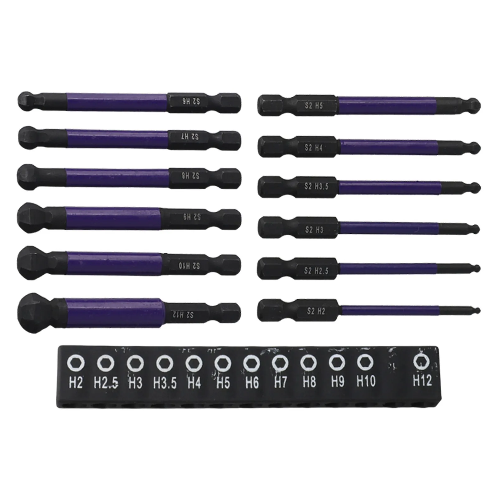 

9Pc 75mm Ball End Screwdriver Bits Hex Magnetic Ball Head W L-shaped Hand Tools Screwdrivers Nutdrivers Accessory In Stock