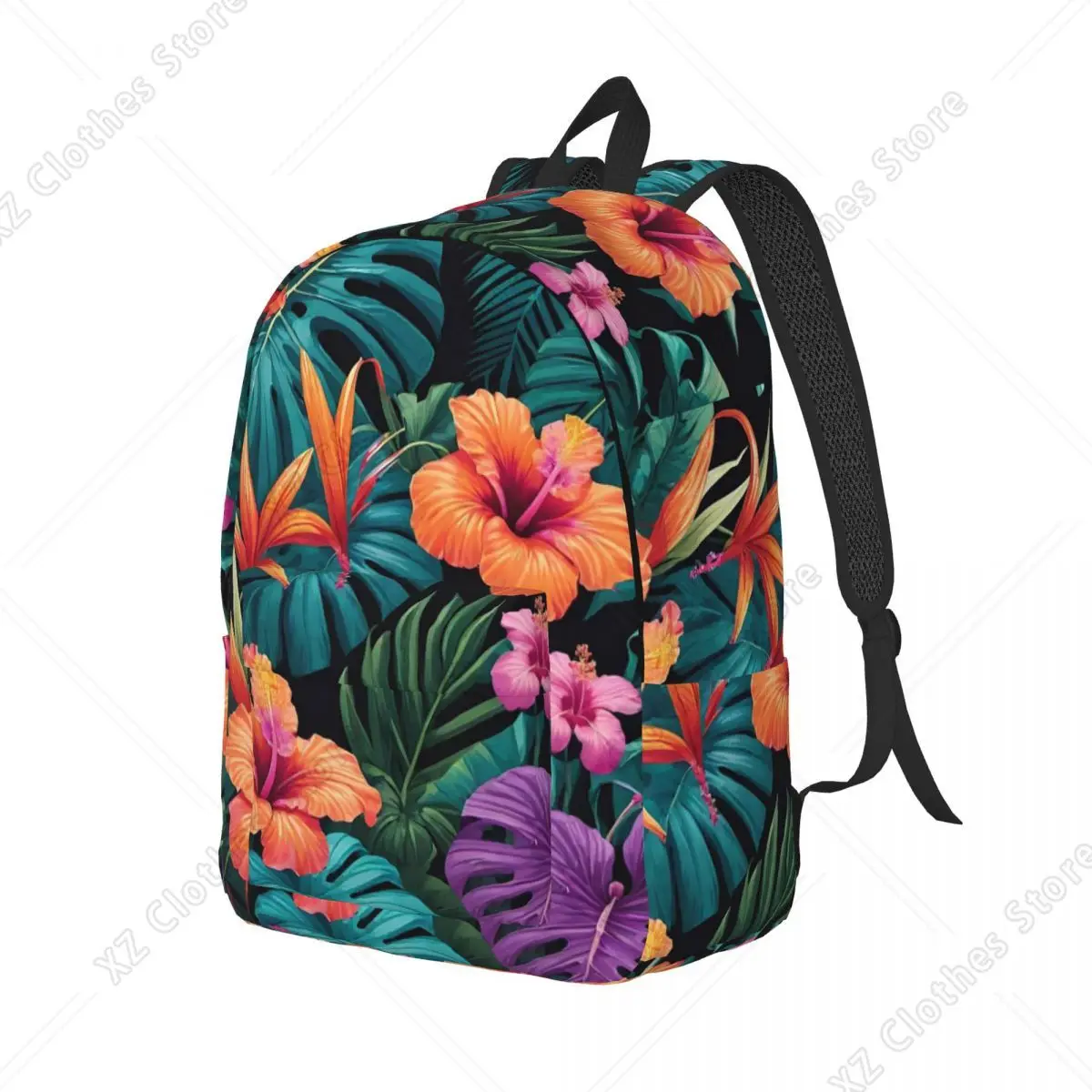 Tropical Plants Animal Pattern Backpack Daypack Large Capacity Kids BookBag School Bag Shoulder Bags for Men Women