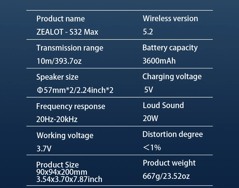 ZEALOT-S32MAX Tragbarer Bluetooth-Lautsprecher 20W Wasserdichter Kabelloser Lautsprecher Leistungsstarker Klang Bassverstärkung Ultra-Lange Akkulaufzeit – Detail 3
