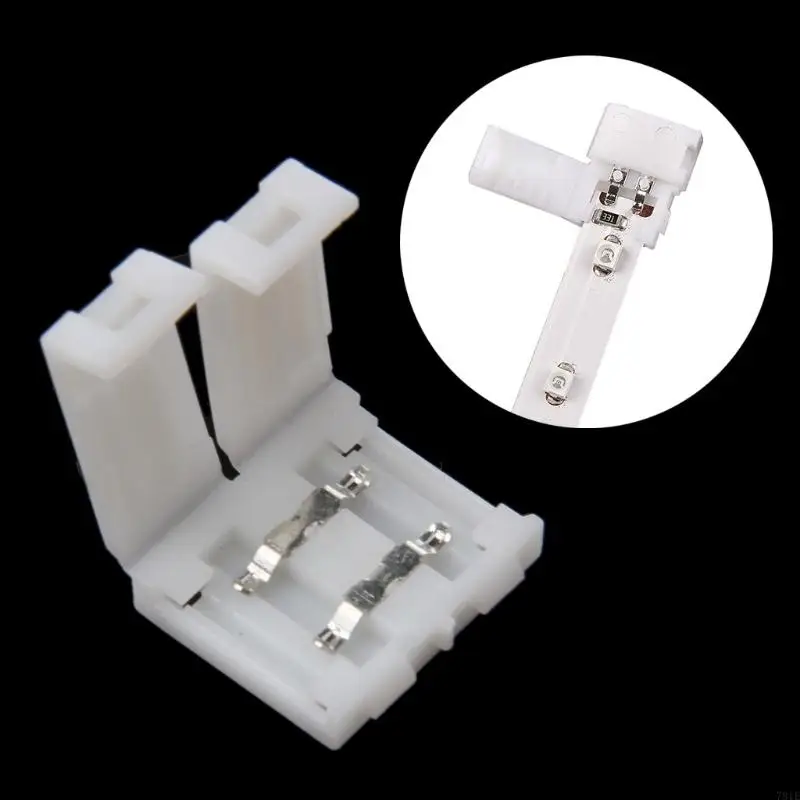 781E Connettore accoppiatore a clip senza saldatura a clip 2 pin 10 mm per 5050 Striscia a LED a colore singolo