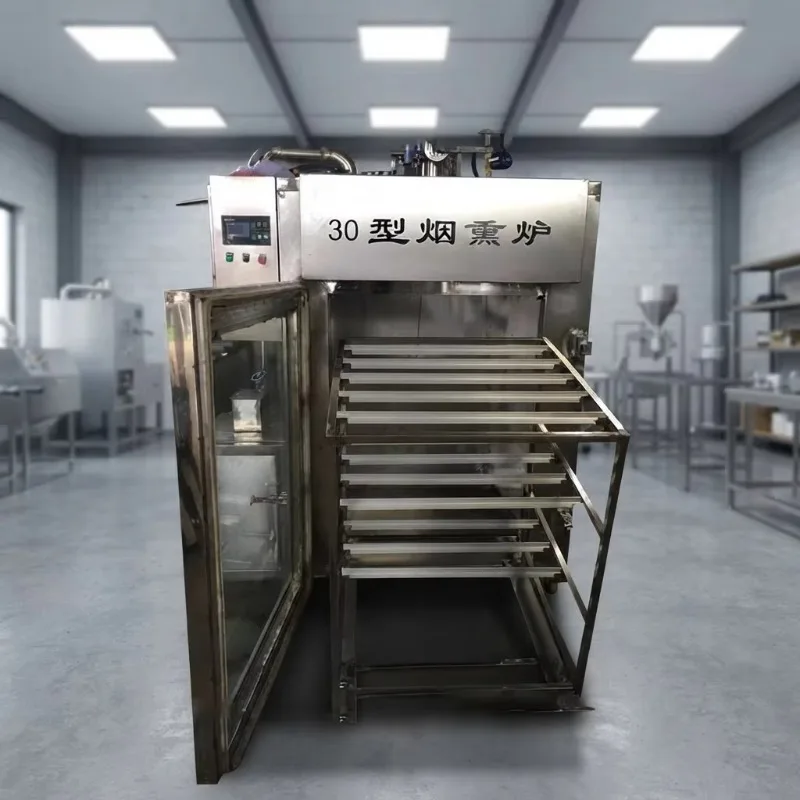 Industrial Large Smoke Oven Sausage Chicken Ham Smoker 1000kg Stainless PLC Controlled OEM Customized