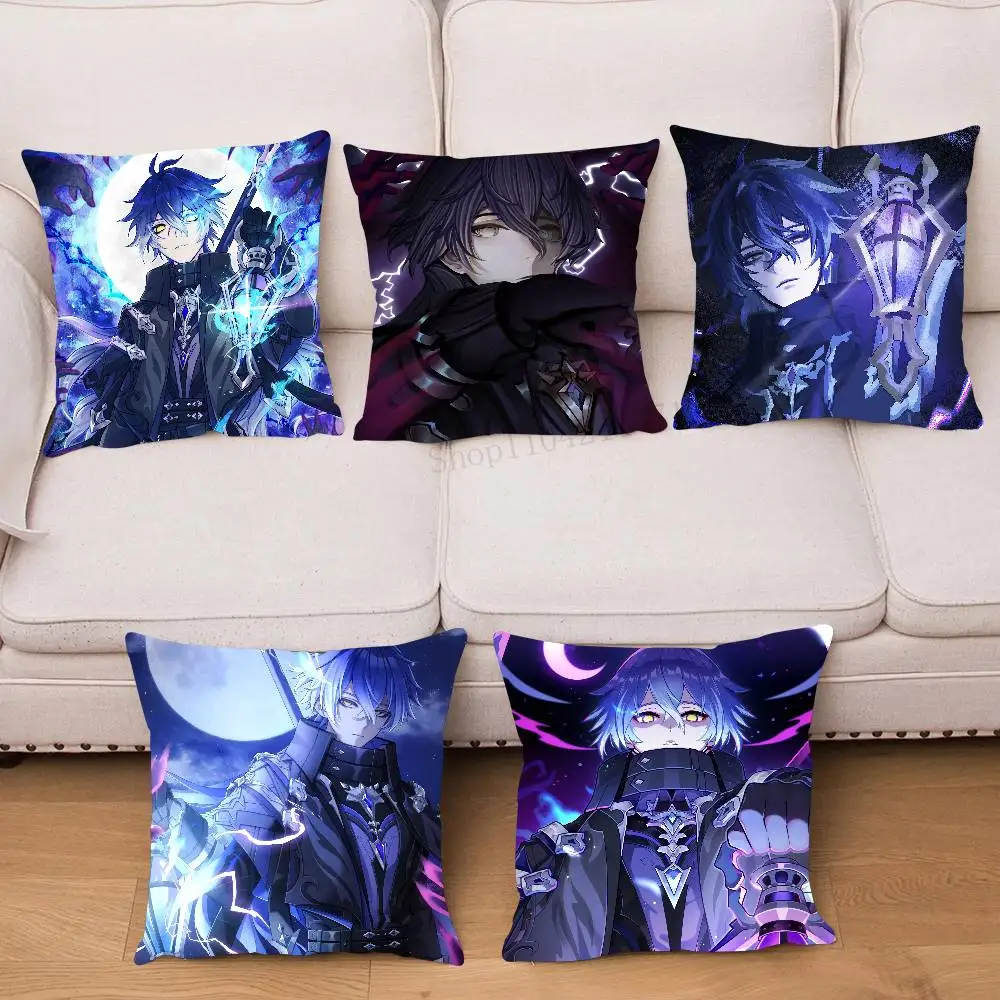 Kyryll Chudomirovich Flins Genshin I-Impact Anime Pillow Case Fashion Square Pillowcase Bedroom Sofa Room Ins Decoration Leisure