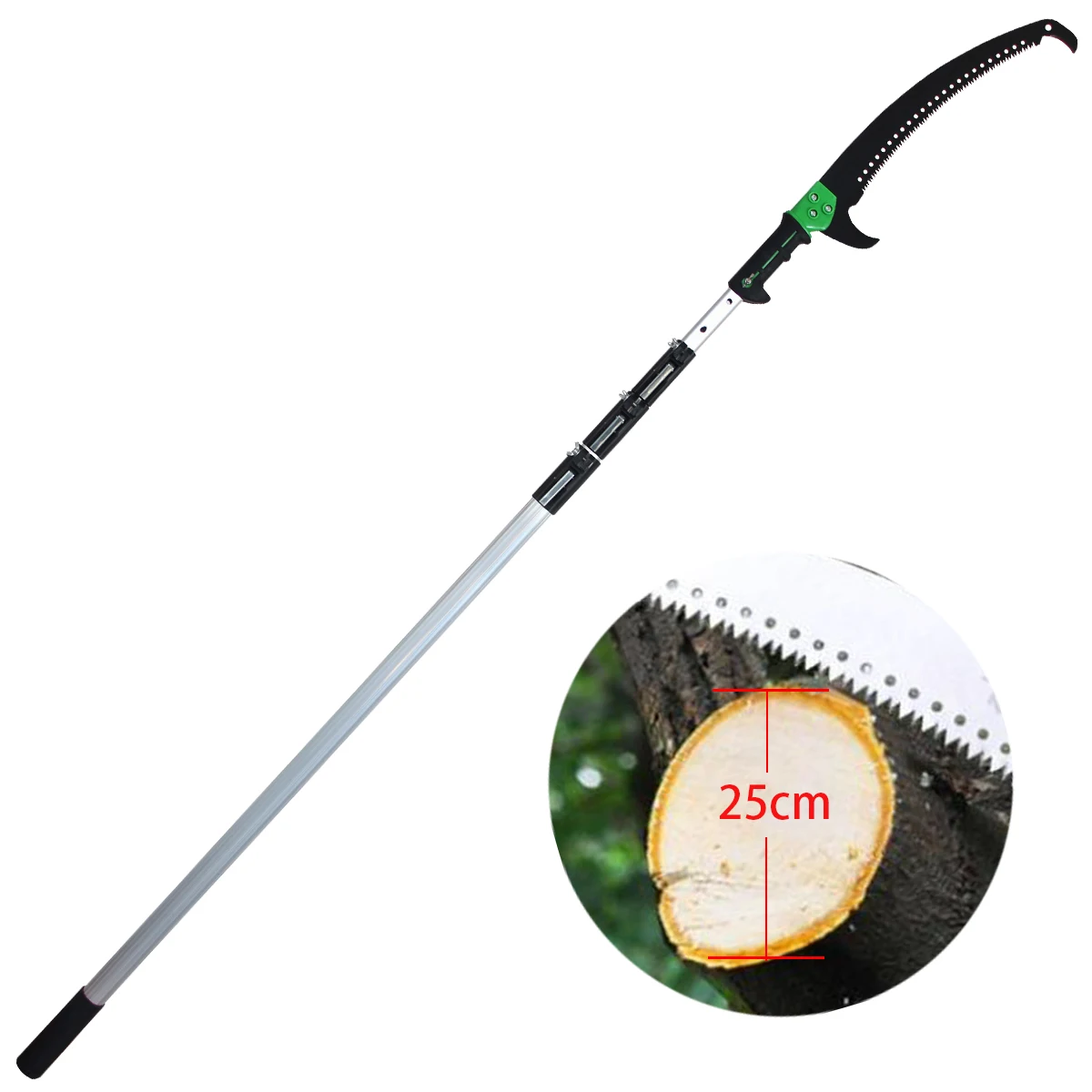 3.5 m Extension Pole with Tree Trimming Telescopic Tall Branch Cutter Fruit Tree 12ft Altitude Branches Cutting Tool Hook