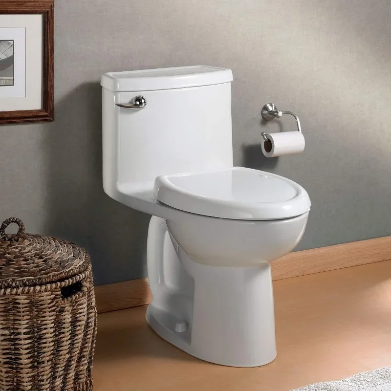 HOME.612AA001.020 Compact Cadet 3, One-Piece Toilet with Slow-Close Seat and Wax Ring, Elongated Front, Left-Hand Flush, White,