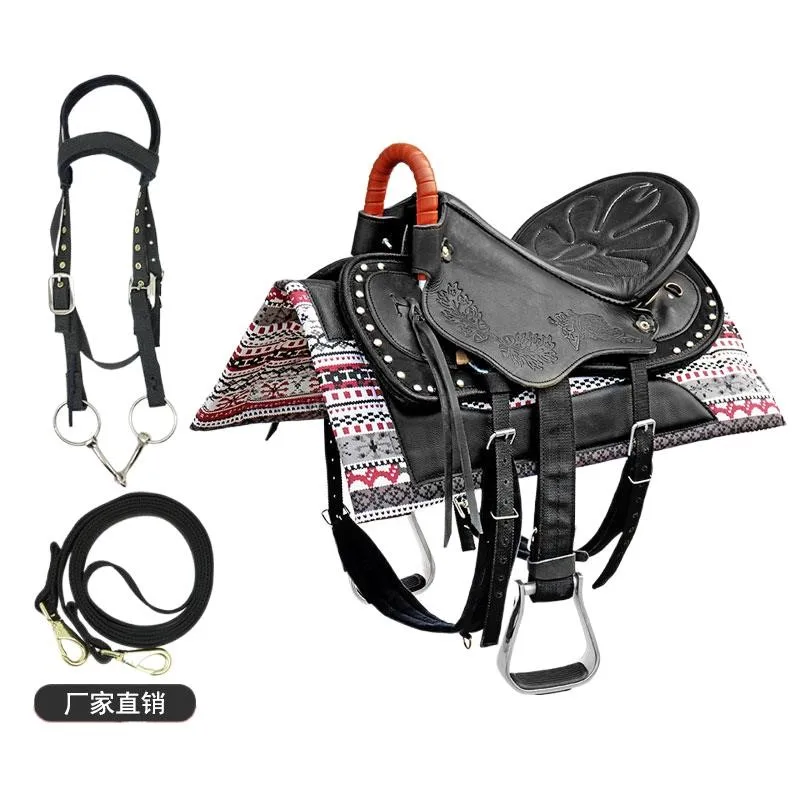 

Harness Cowhide Full Set Of Accessories Carved Endurance Saddle Tourist Equestrian Supplies Small Saddle Pad Horse