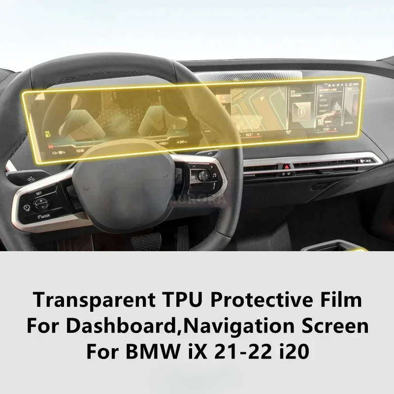 

Для BMW iX 21-22 i20 приборная панель, навигационный экран, прозрачная защитная пленка из ТПУ, ремонтная пленка против царапин, аксессуары для ремонта