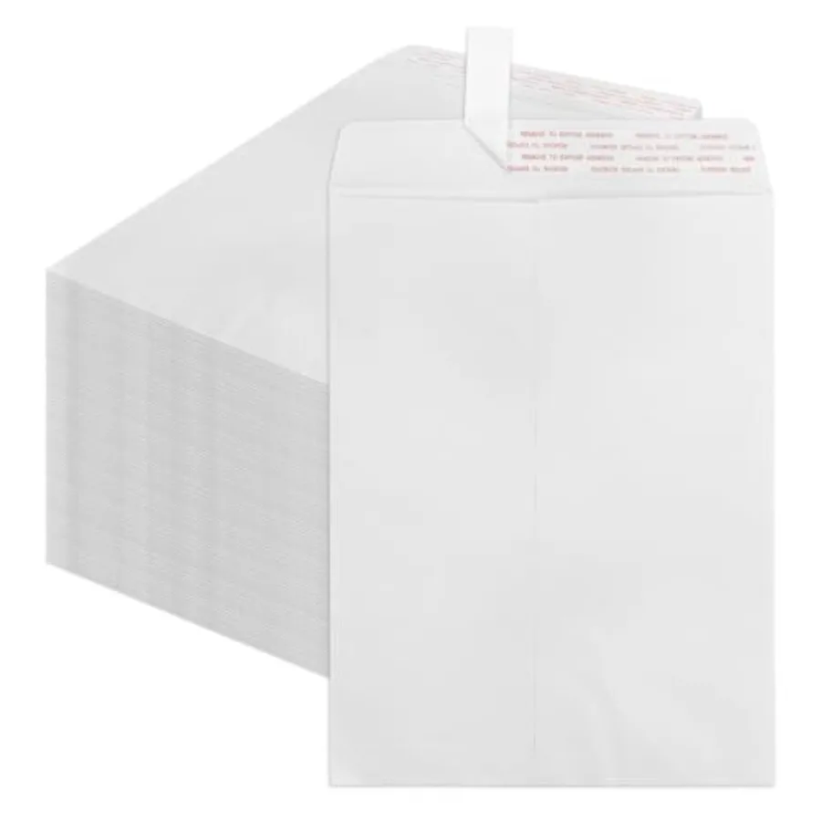 

Белые конверты Manila с самоклеящейся лентой, 250 штук, большие белые конверты 100 GSM для почтовых отправлений, организации и хранения